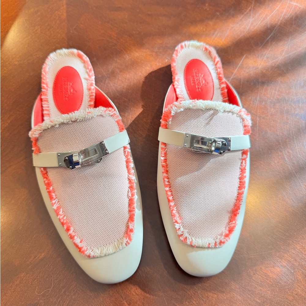 Hermes Fringed Slip-On Loafers / Mules!